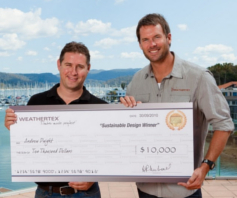 Tom Williams and Andrew Dwight of AADBUiLD at the Weathertex awards